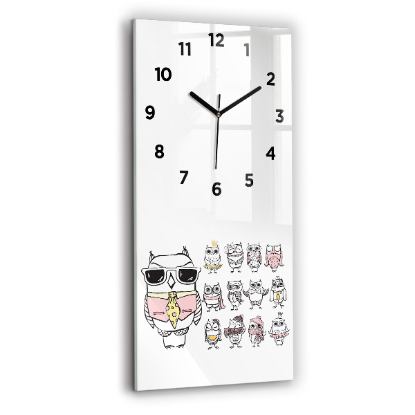 Négyszögletes üvegóra 30x60 Vintage poszter baglyokkal