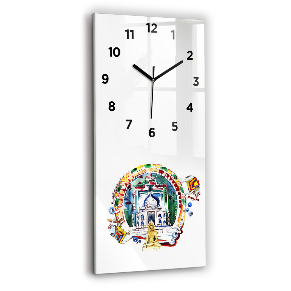 Négyszögletes fali üvegóra 30x60 Buddha festmény a templomban