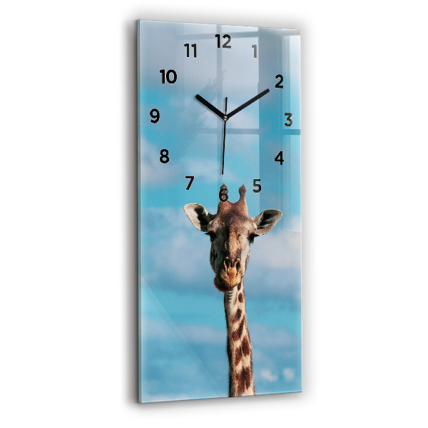 Négyszögletes üvegóra 30x60 Egy zsiráf feje az égen