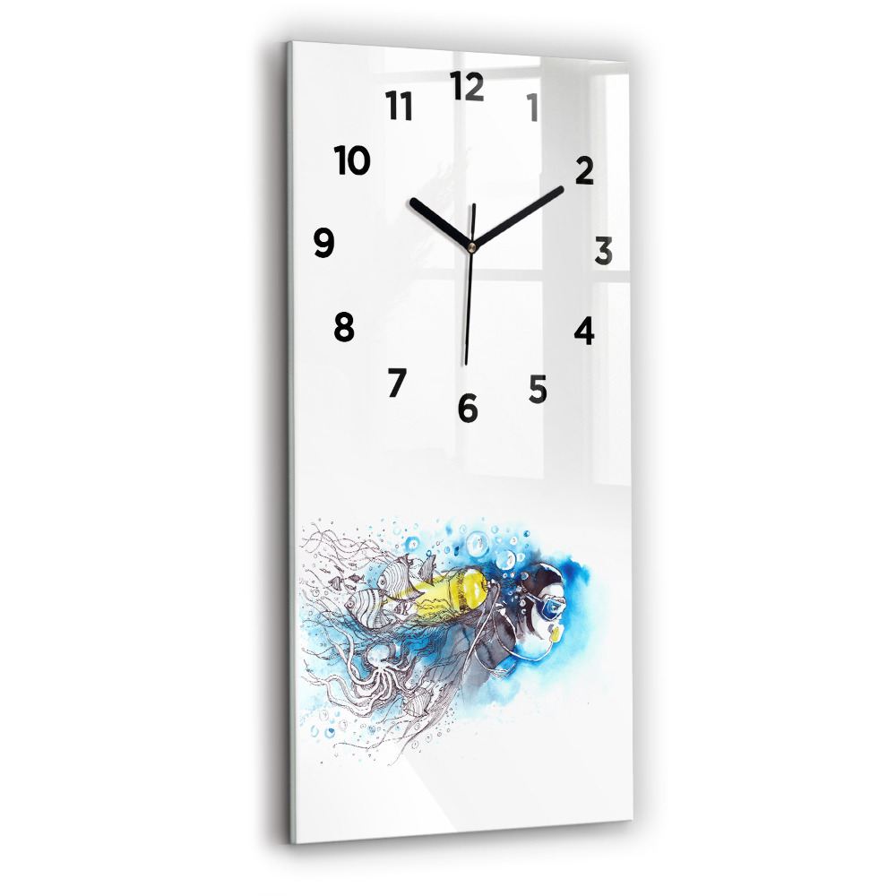 Négyszögletes üvegóra 30x60 A halak víz alatti élete