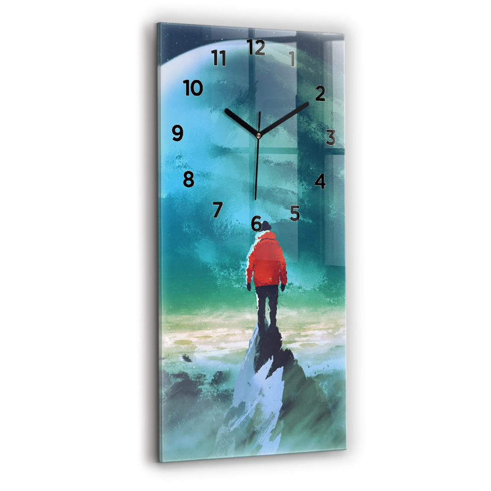 Négyszögletes fali üvegóra 30x60 Ember a Holdon
