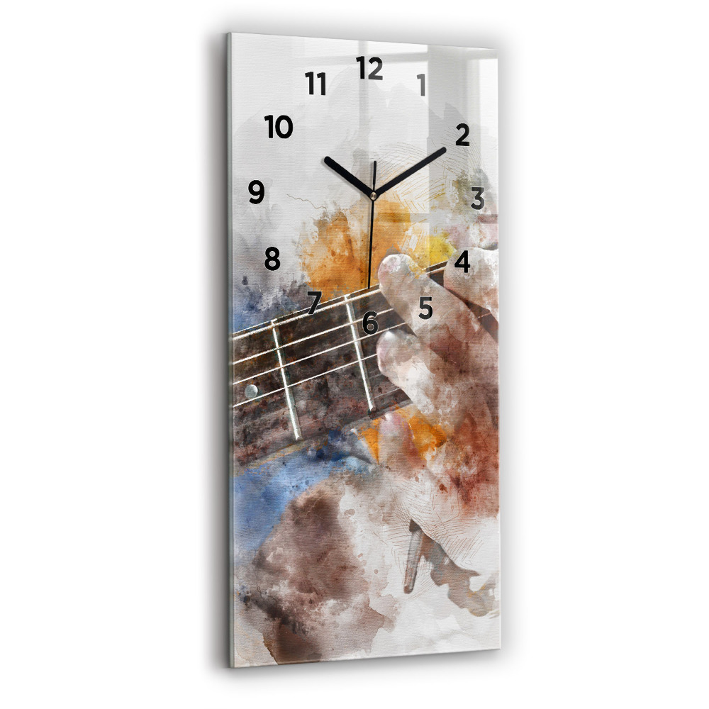 Négyszögletes üvegóra 30x60 Gitár grafika
