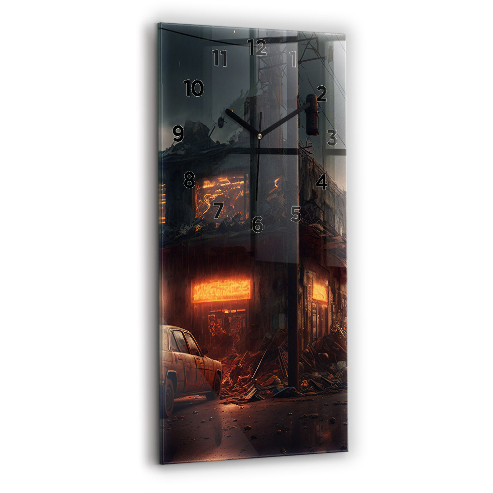 Négyszögletes fali üvegóra 30x60 Apokaliptikus épület
