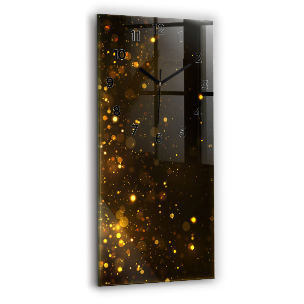 Négyszögletes fali üvegóra 30x60 Arany virágpor