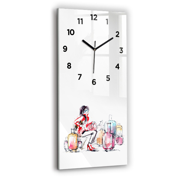Négyszögletes üvegóra 30x60 Nő bőröndökkel