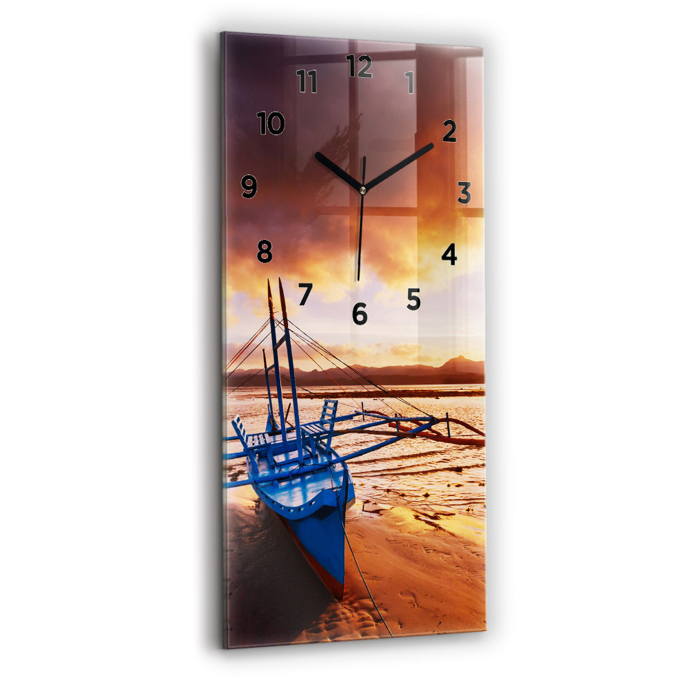 Téglalap alakú üvegóra 30x60 Hajó és naplemente
