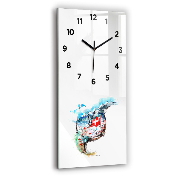 Négyszögletes fali üvegóra 30x60 Svájci óra