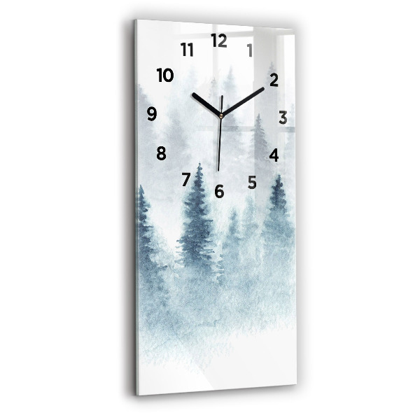 Négyszögletes fali üvegóra 30x60 Téli erdő