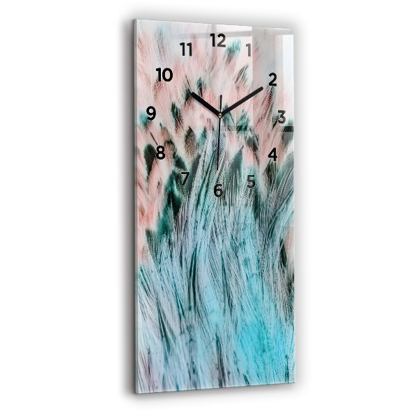Négyszögletes fali üvegóra 30x60 Színes tollak