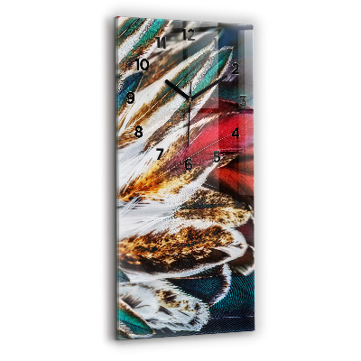 Függőleges üvegóra 30x60 Világosbarna madártollak