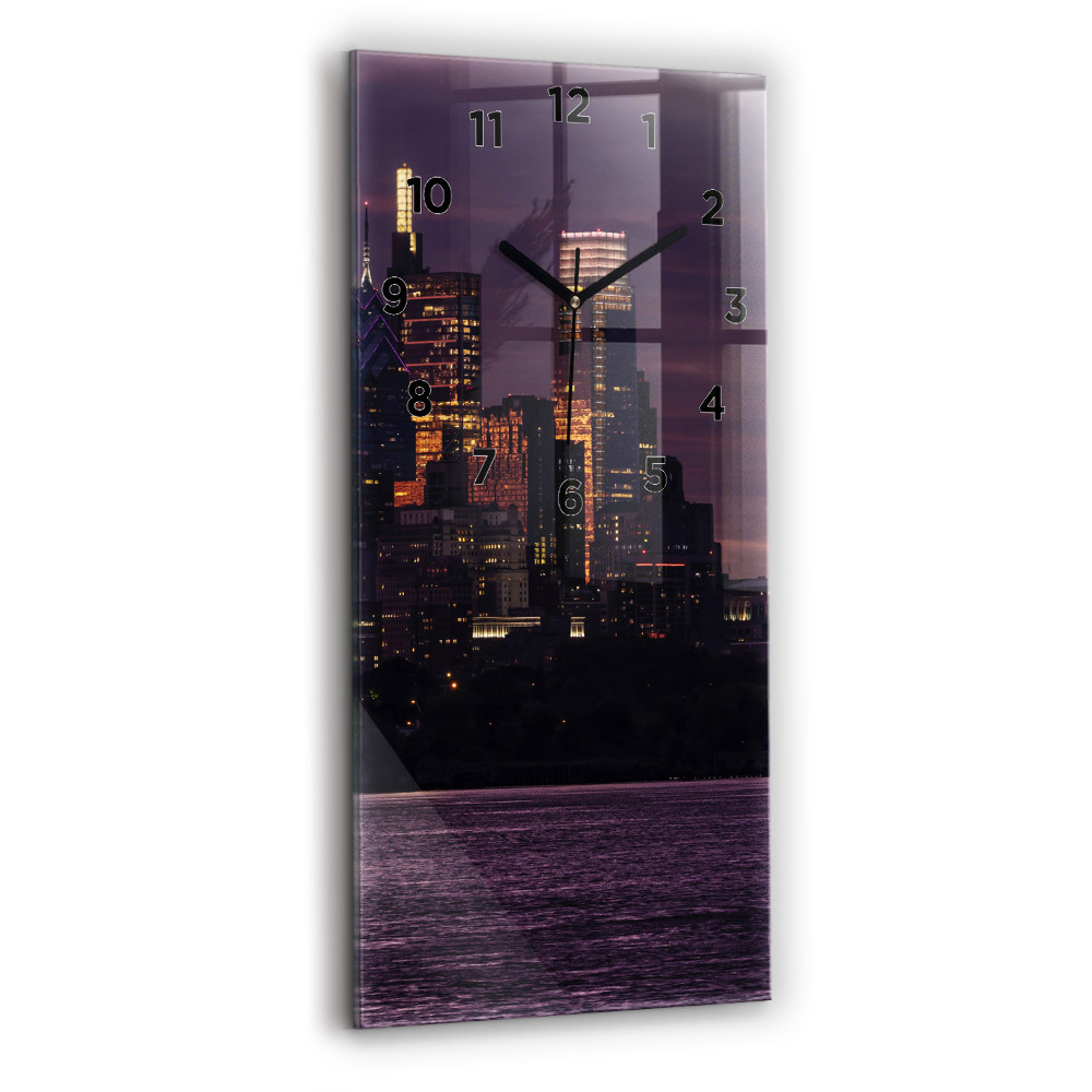 Négyszögletes üvegóra 30x60 Philadelphia város látképe