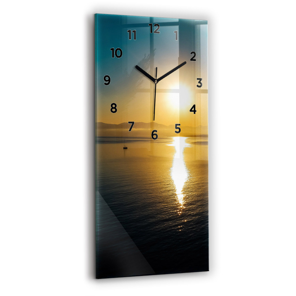 Négyszögletes fali üvegóra 30x60 Napkelte táj