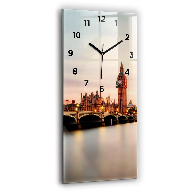 Négyszögletes fali üvegóra 30x60 Big Ben London látképe