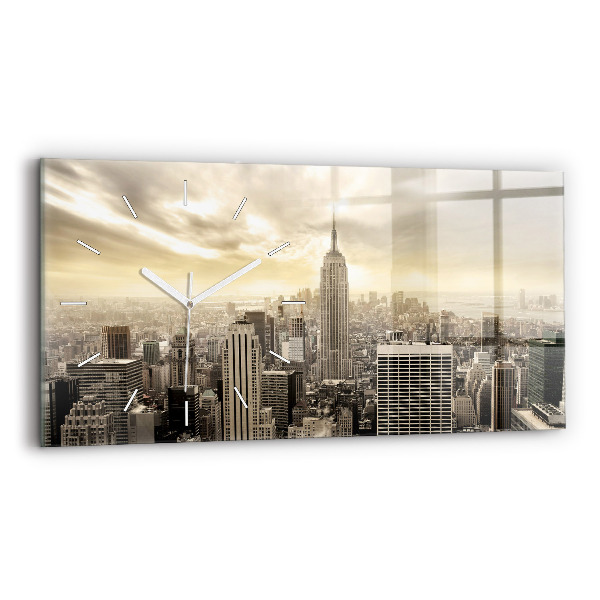 Négyszögletes üvegóra vízszintesen 60x30 Tornyok New Yorkban