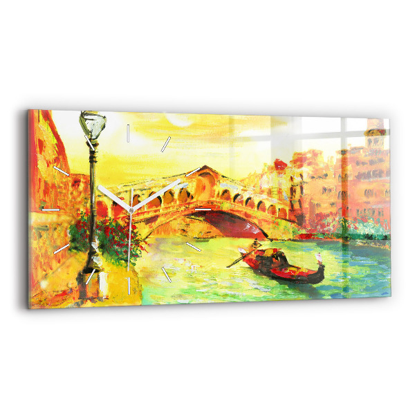 Vízszintes üvegóra 60x30 Velence Rialto híd