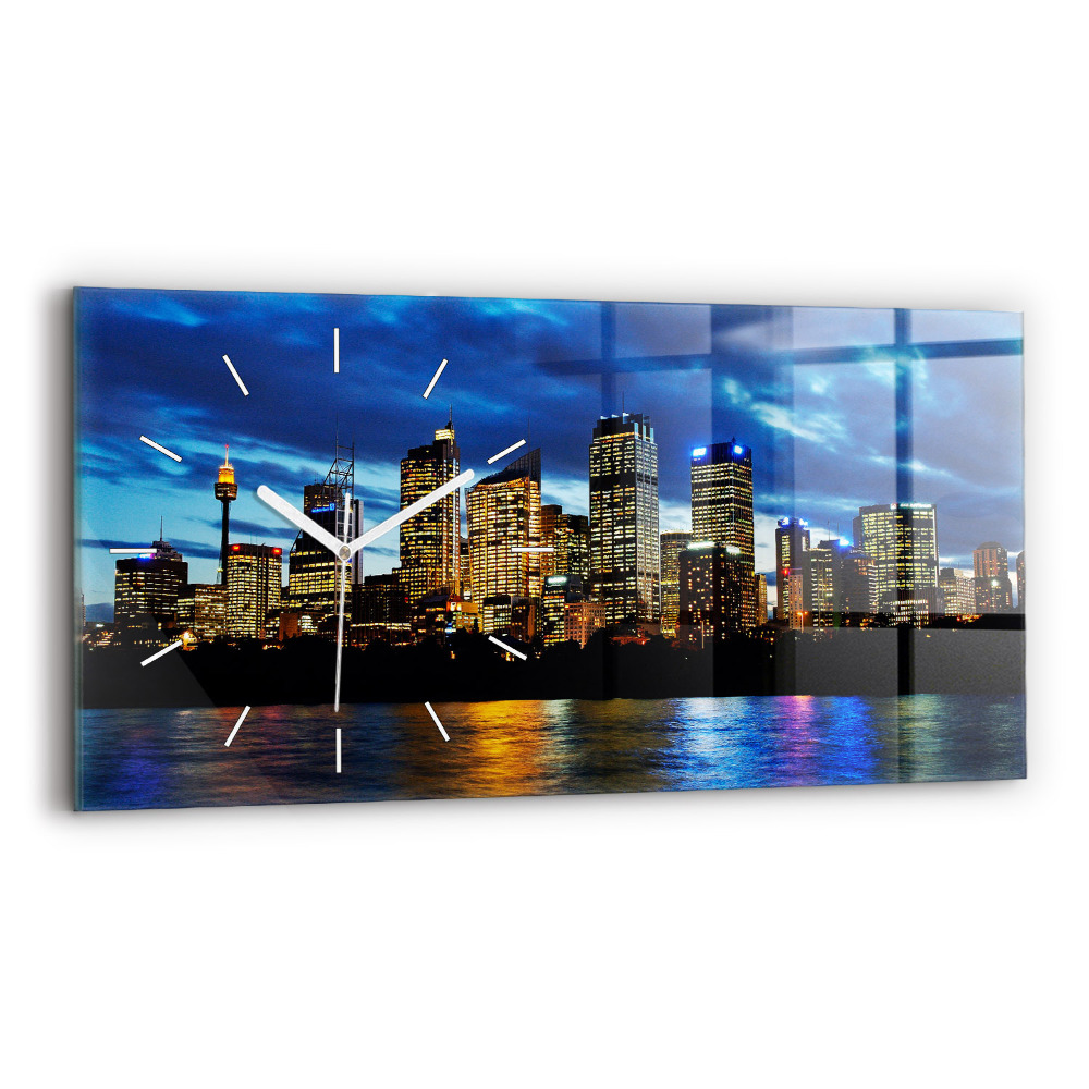 Vízszintes üvegóra 60x30 Sydney-i este