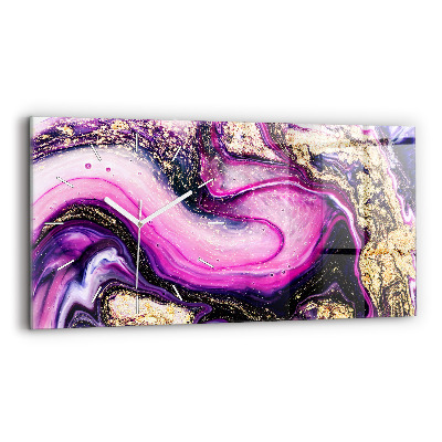 Négyszögletes üvegóra vízszintesen 60x30 Absztrakt márvány