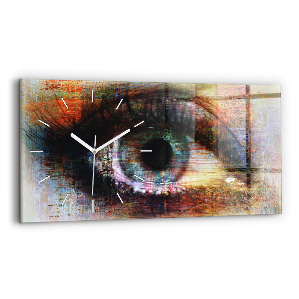 Vízszintes üvegóra 60x30 Street Art Eye