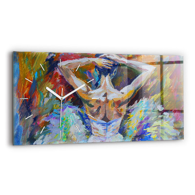 Vízszintes üvegóra 60x30 Festett balerina