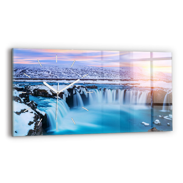 Vízszintes üvegóra 60x30 Godafoss vízesés Izlandon