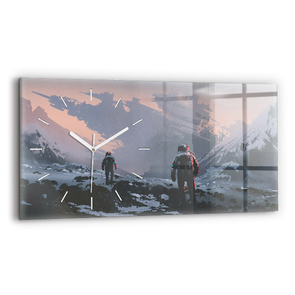 Vízszintes üvegóra 60x30 Űrhajósok Tejút