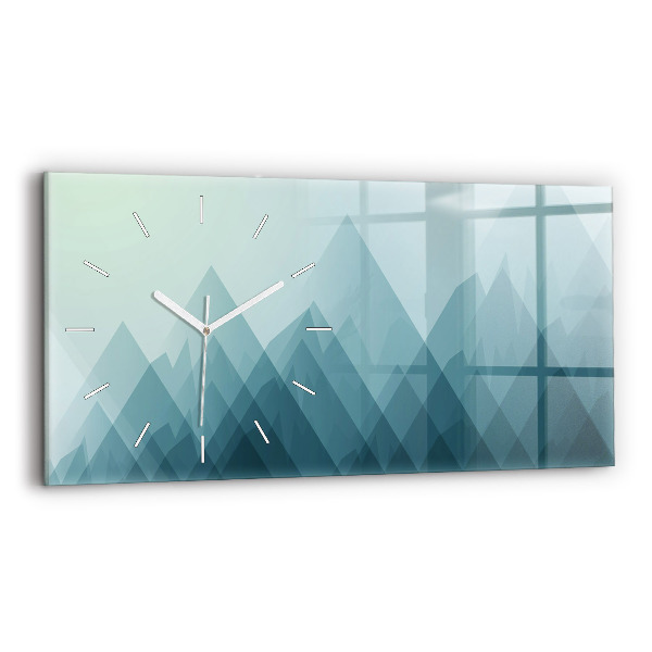 Négyszögletes üvegóra vízszintesen 60x30 Geometriai figurák