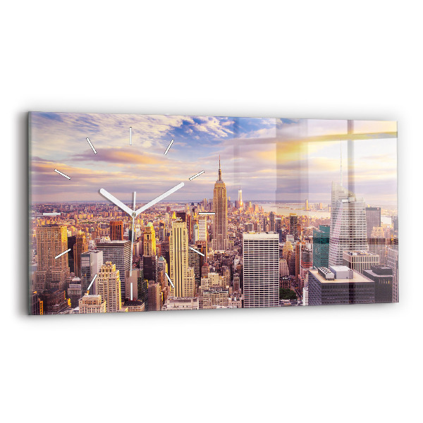 Vízszintes üvegóra 60x30 New York-i naplemente