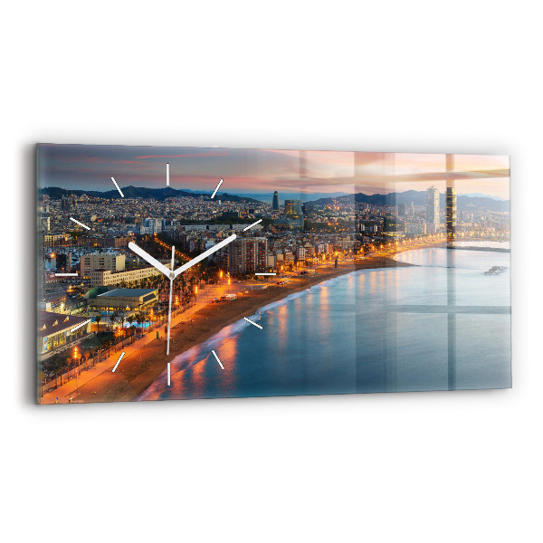 Négyszögletes üvegóra vízszintesen 60x30 Strand Barcelonában