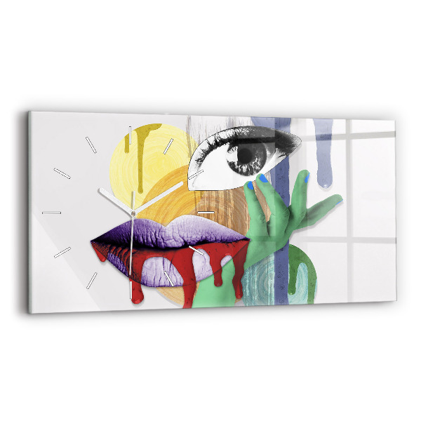 Vízszintes üvegóra 60x30 Szürreális kollázs