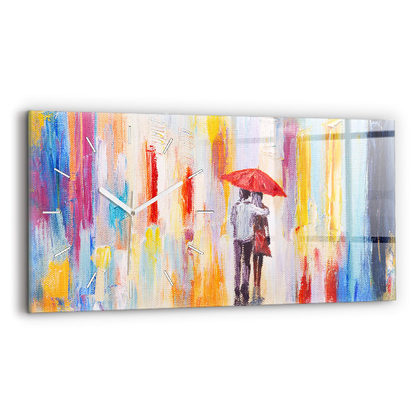 Vízszintes üvegóra 60x30 Pár az esőben