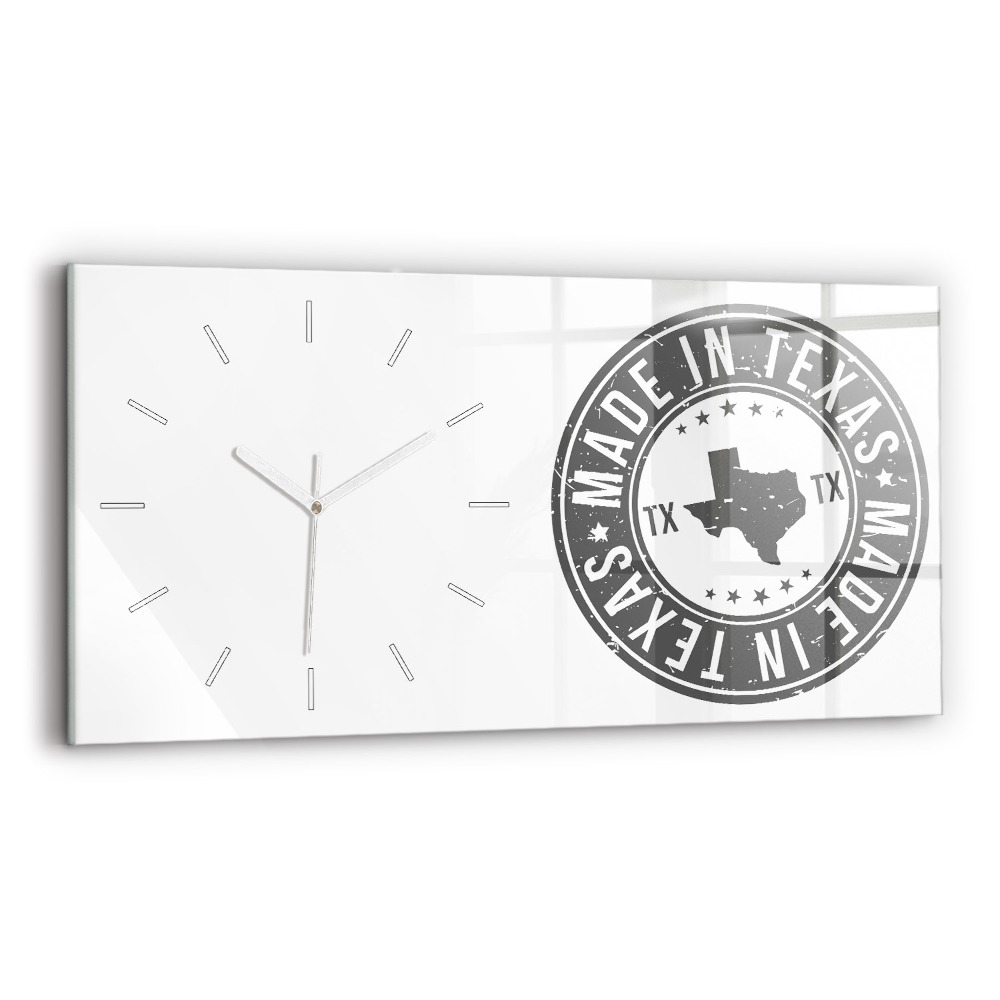 Négyszögletes üvegóra vízszintesen 60x30 Texas bélyegző