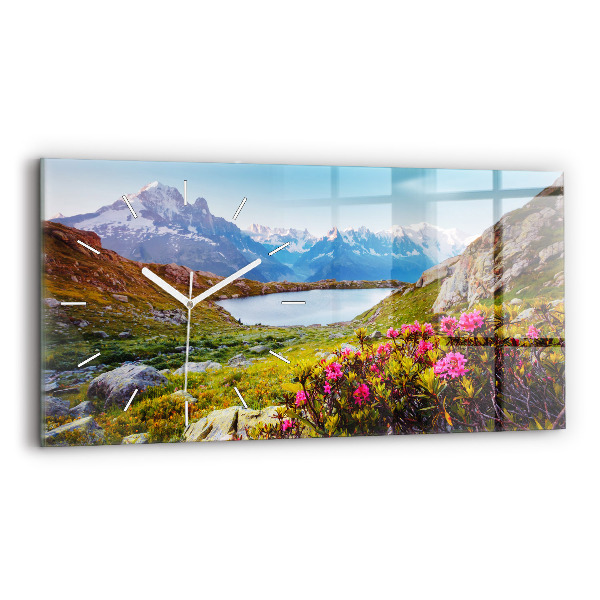 Négyszögletes üvegóra vízszintesen 60x30 Mont Blanc gleccser Chamonix