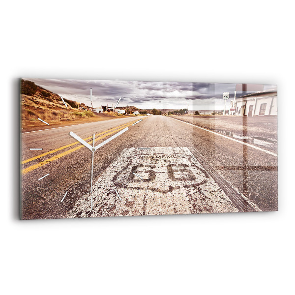 Vízszintes üvegóra 60x30 Route 66 USA