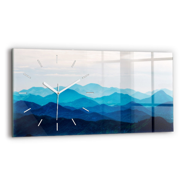 Vízszintes üvegóra 60x30 Akvarell hegyek
