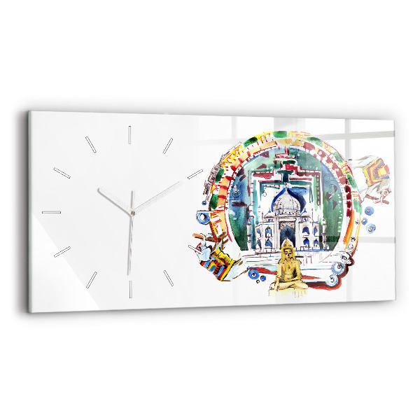 Vízszintes üvegóra 60x30 Buddha festmény a templomban