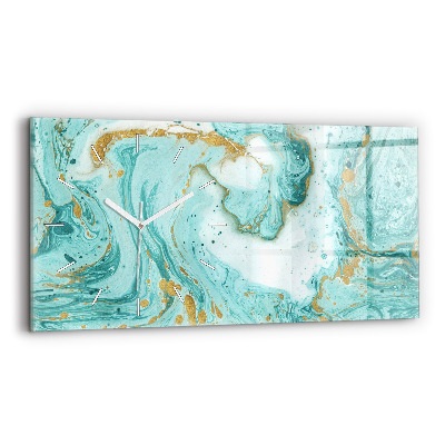 Négyszögletes üvegóra vízszintesen 60x30 Márvány textúra