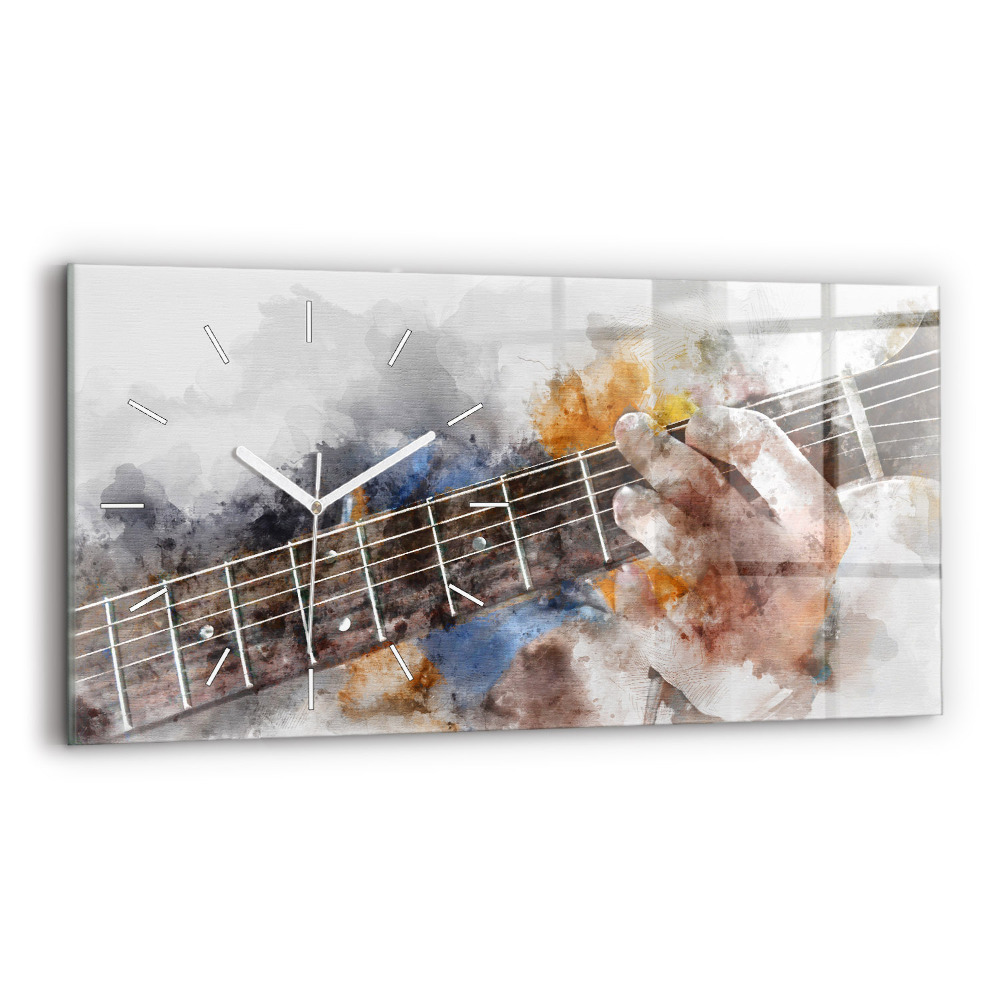 Négyszögletes üvegóra vízszintesen 60x30 Gitár