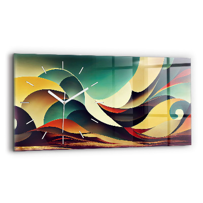 Vízszintes üvegóra 60x30 Absztrakt vonalak háttér