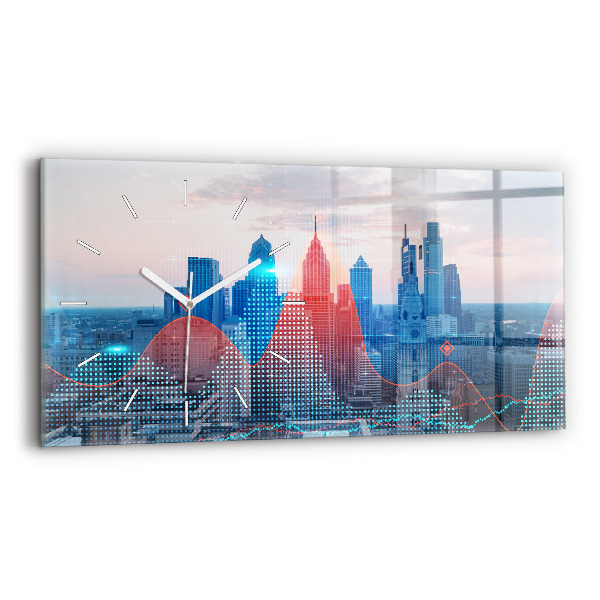 Vízszintes üvegóra 60x30 Felhőkarcolók Philadelphiában