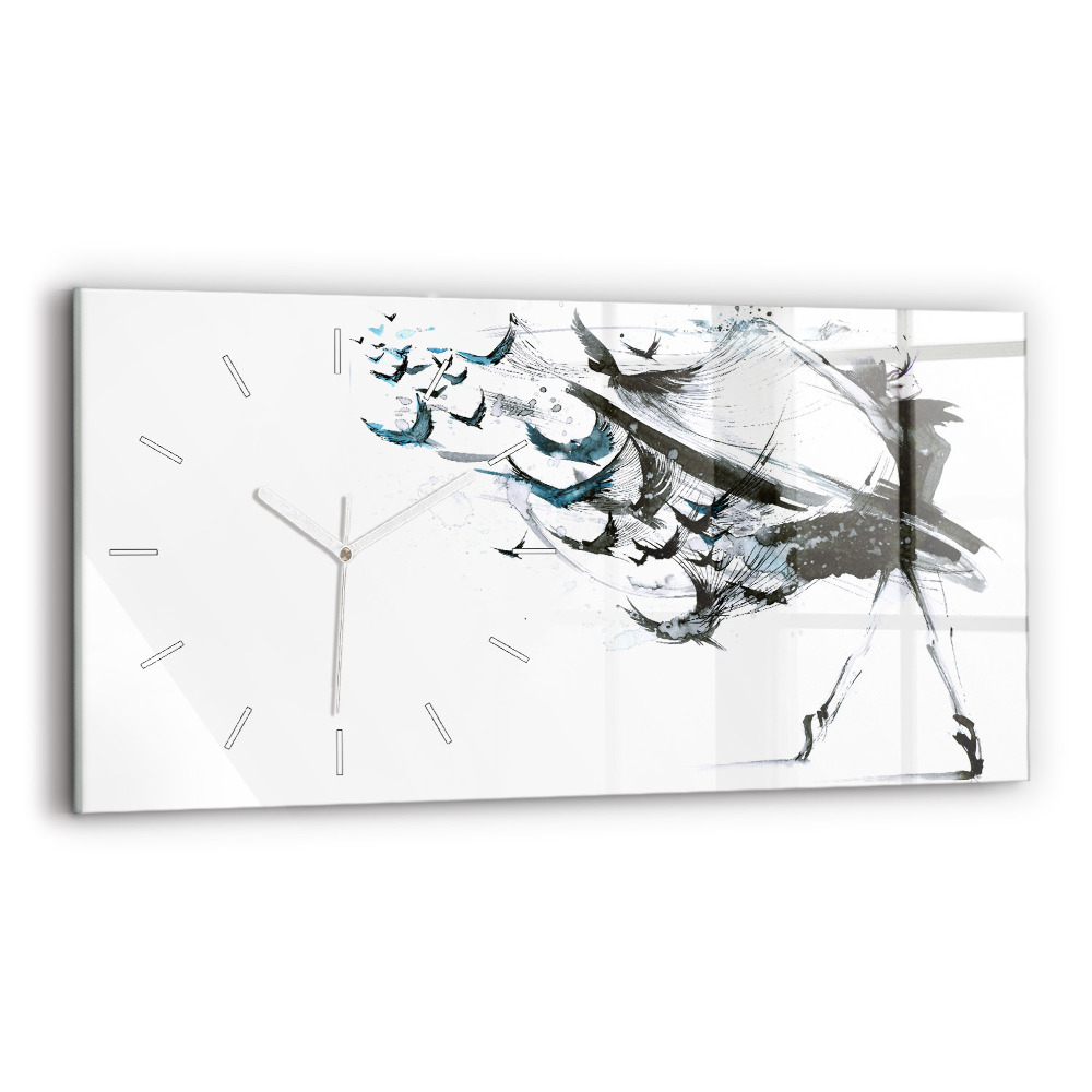 Vízszintes üvegóra 60x30 Balettet táncoló nő