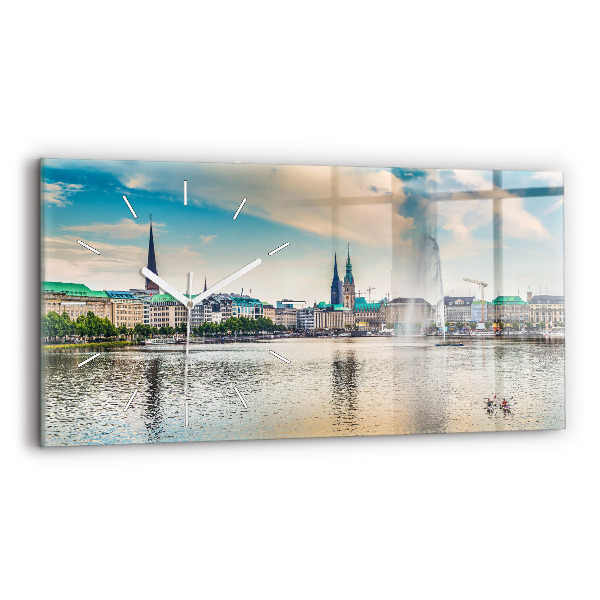 Vízszintes üvegóra 60x30 Binnenalster Hamburgban