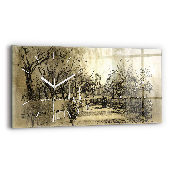 Üvegóra vízszintesen 60x30 Park és a szépia fák