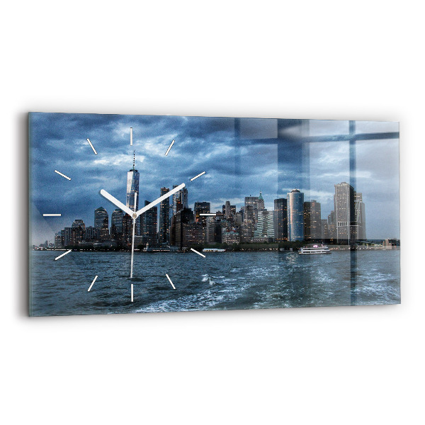 Vízszintes üvegóra 60x30 Panoráma New York városáról