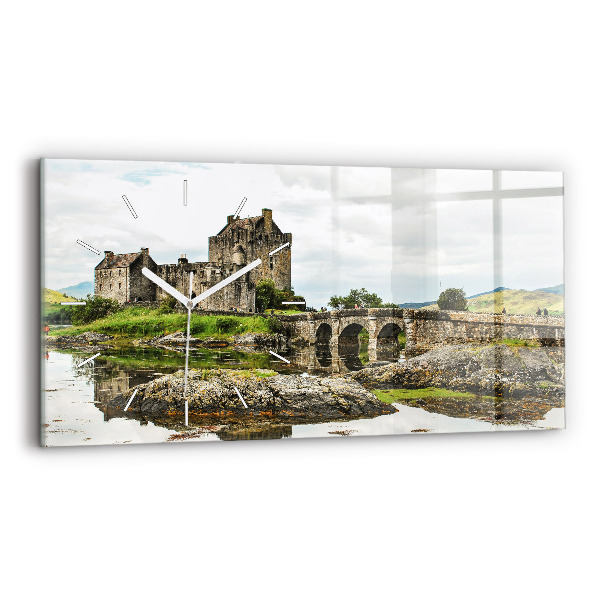 Négyszögletes üvegóra vízszintesen 60x30 Eilean Donan kastély Skóciában