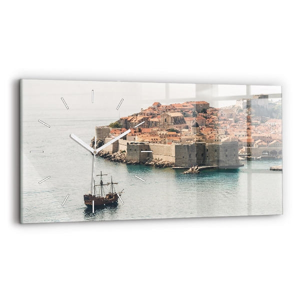 Vízszintes üvegóra 60x30 Vitorlás Dubrovnikban