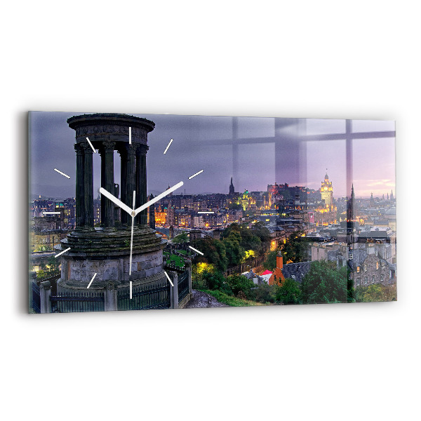 Négyszögletes üvegóra vízszintesen 60x30 Edinburgh a Calton Hilltől