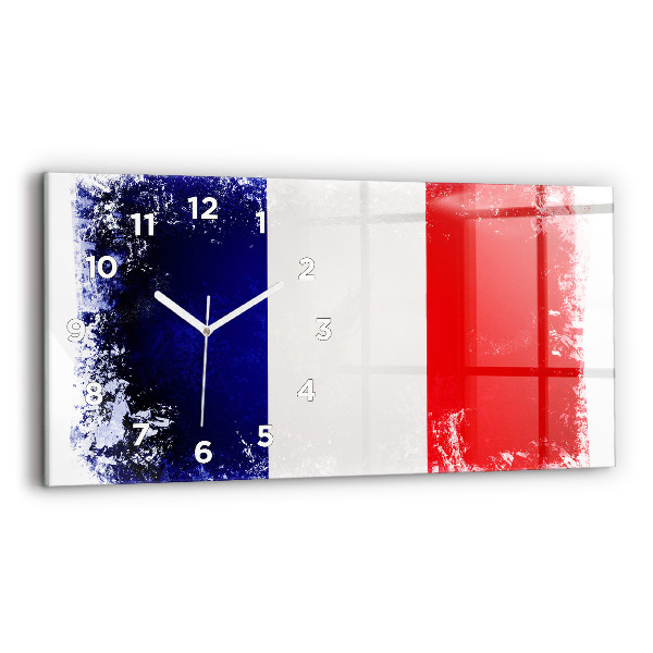 Négyszögletes üvegóra vízszintesen 60x30 Francia zászló