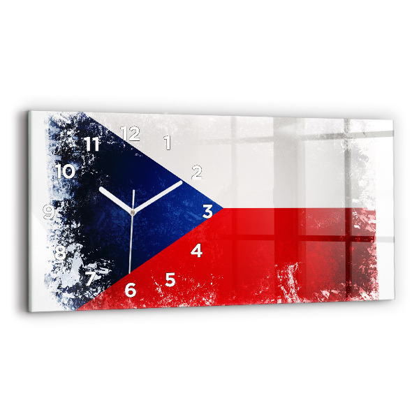 Vízszintes üvegóra 60x30 Cseh Köztársaság zászló