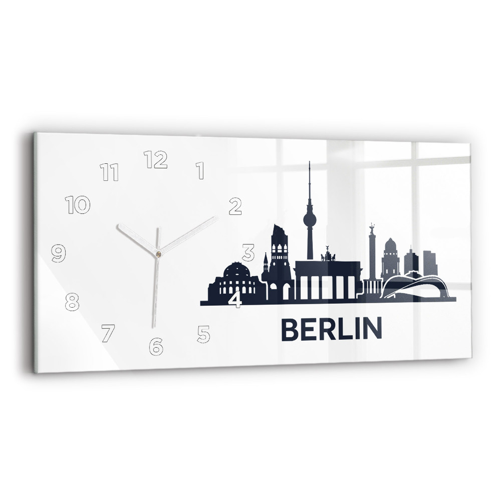 Vízszintes üvegóra 60x30 Berlin városának illusztrációja