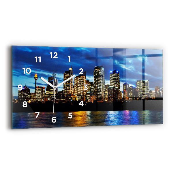 Vízszintes üvegóra 60x30 Sydney este